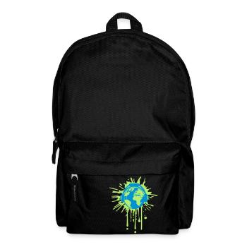 graffiti tropfen klecks spritzer erde musik kopfho - Rucksack - Schwarz - Vorne