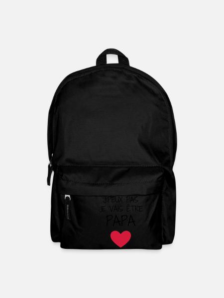 Papa Fête des Pères Naissance Bébé Anniversaire - Sac à dos - noir