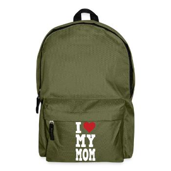I love my MoM Mutter Mama Mami Mammy Mummy Eltern - Rucksack - Olivgrün - Vorne