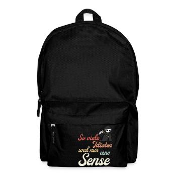 So viele Idioten und nur eine Sense Halloween - Rucksack - Schwarz - Vorne