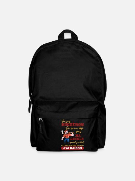 Je suis Bûcheron Forestier Homme solide Cadeau - Sac à dos - noir