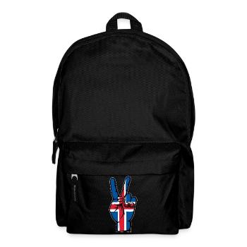 Island Flagge Frieden Victory Symbol - Rucksack - Schwarz - Vorne