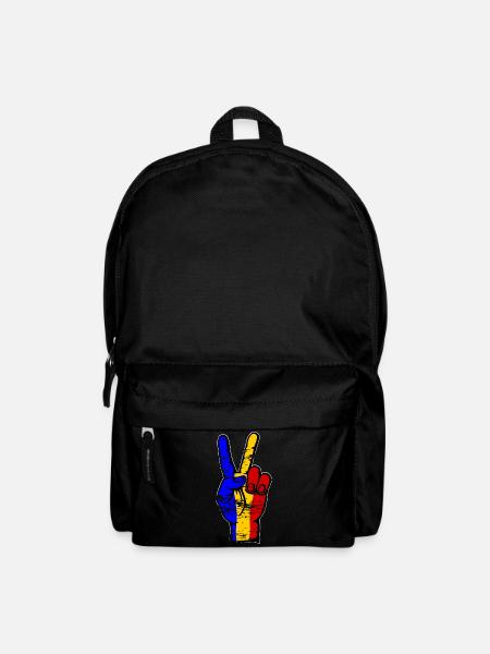 Rumänien Flagge Frieden Victory Symbol used - Rucksack - Schwarz