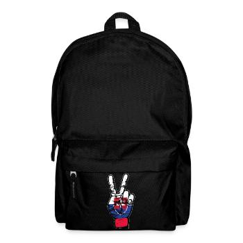 Slovakia Flag Peace Victory Symbol Used - Backpack - black - Front