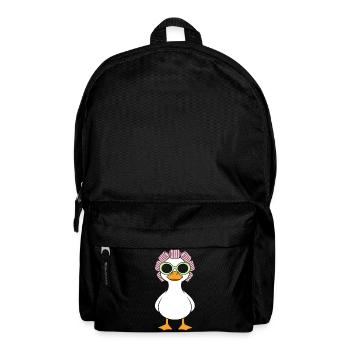 Glamorous duck with curly glasses - Backpack - black - Front