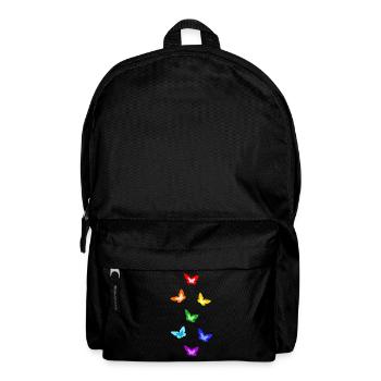 rainbow butterflies; Regenbogen-Schmetterlinge - Rucksack - Schwarz - Vorne