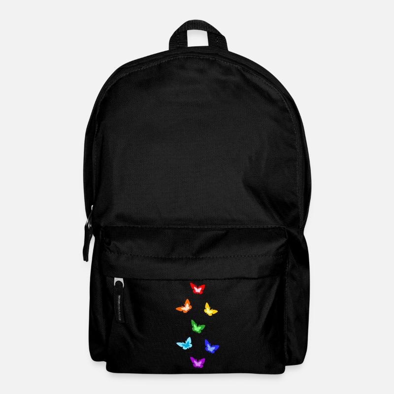 rainbow butterflies; Regenbogen-Schmetterlinge - Rucksack - Schwarz
