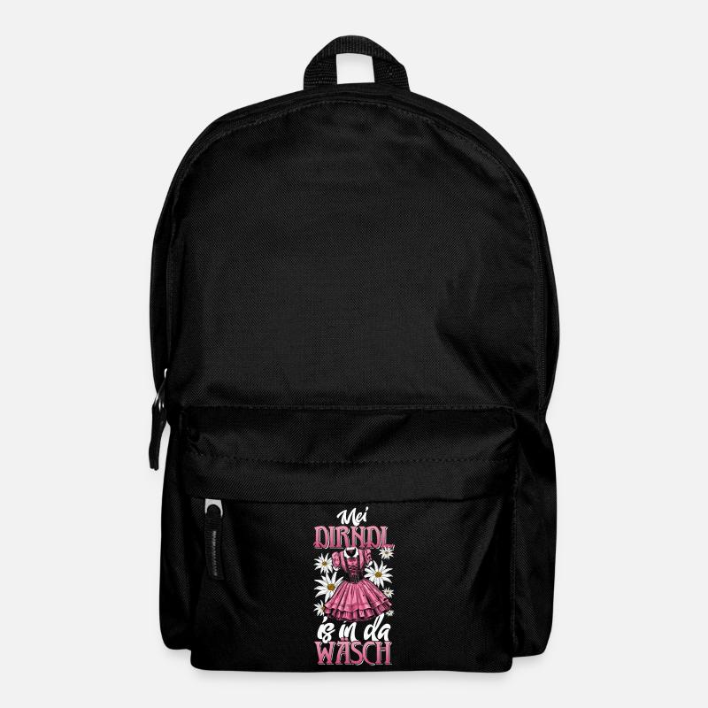 Mei Dirndl is in da Wäsch Trachtenshirt Damen - Rucksack - Schwarz