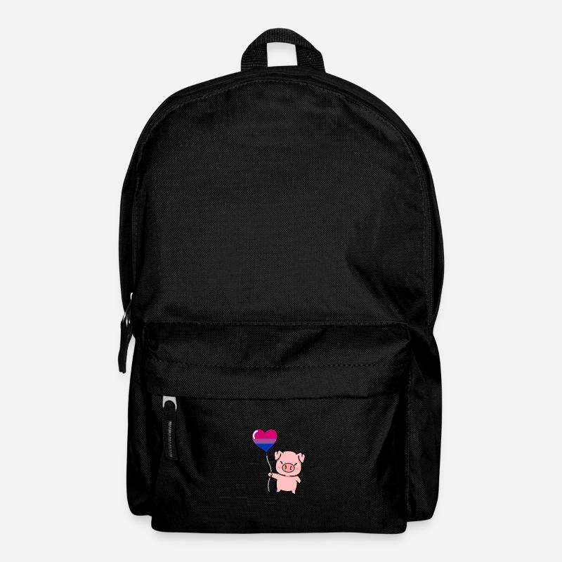 Schwein Herzballon Bisexual Pride - Rucksack - Schwarz