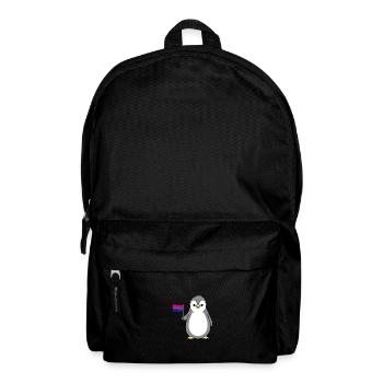 Pinguin mit Bisexual Pride Flagge - Rucksack - Schwarz - Vorne