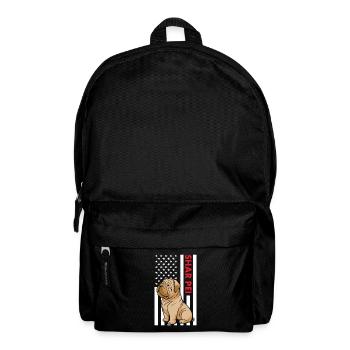 Shar Pei Us Flag - Rucksack - Schwarz - Vorne