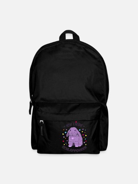 Ich liebe Schlappohren Kaninchen Zwergwidder - Rucksack - Schwarz