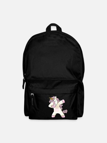 Dabbing Unicorn Einhorn - Rucksack - Schwarz
