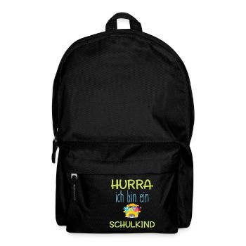 HURRA ich bin ein SCHULKIND - Rucksack - Schwarz - Vorne