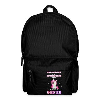 Sarkasmus Intelligenz Genie Einhorn Shirt - Rucksack - Schwarz - Vorne