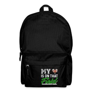 Mon coeur est encourageant terrain de football de football cadeau - Sac à dos - noir - Devant
