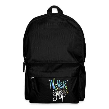 Niemals immer aufgeben und motivieren Zitat - Rucksack - Schwarz - Vorne