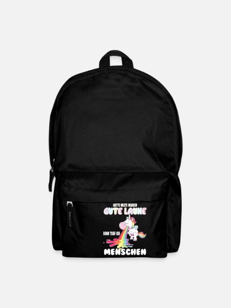 Gute Laune Einhorn Shirt - Rucksack - Schwarz