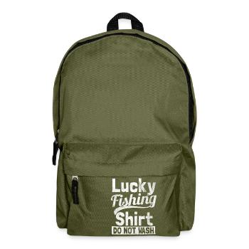 Ceci est ma chemise chance pour la pêche - Sac à dos - vert olive - Devant