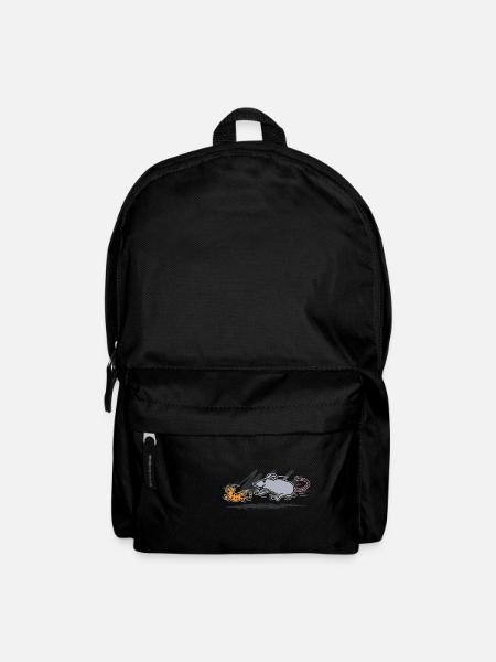 Maus jagt Katze Geschenk - Rucksack - Schwarz