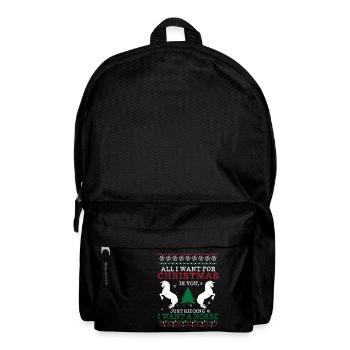 Tout ce que je veux - Cheval de Noël vilain petit cadeau Sweater - Sac à dos - noir - Devant