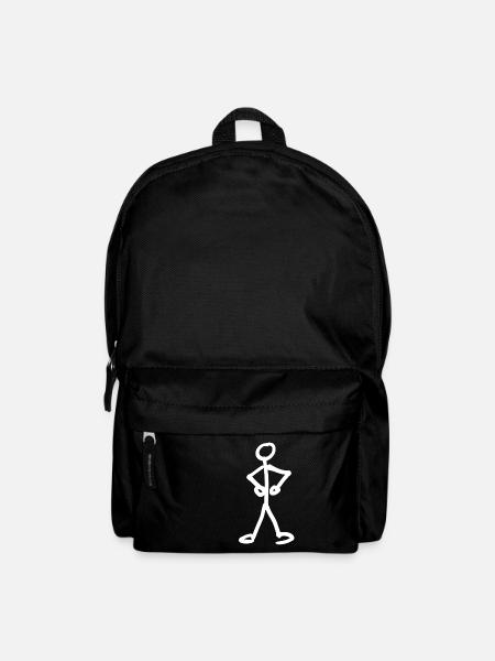 Strichmännchen - Rucksack - Schwarz