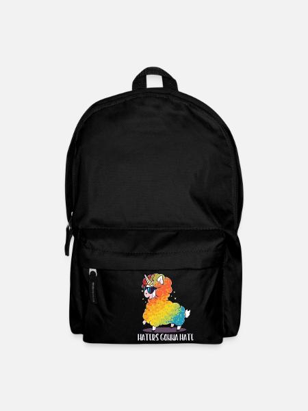 Lama Schaf Einhorn lustig Geschenk Geburtstag - Rucksack - Schwarz