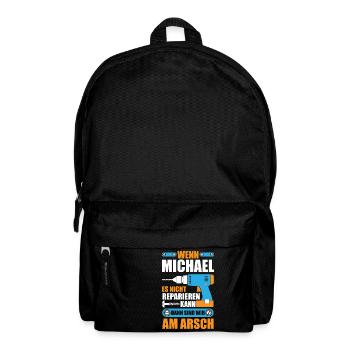 Michael reparieren Bohrmaschine Geschenk - Rucksack - Schwarz - Vorne