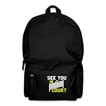 Tennis drôle T-shirt Voir vous à la Cour - Sac à dos - noir - Devant