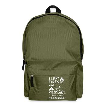 Make beer disappear! What's your superpower? - Backpack - olive green - Front