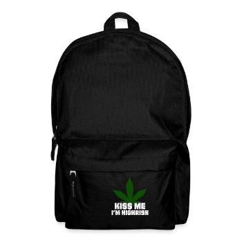 Kiss Me I'm Highrish Funny St Patricks Day Irish - Backpack - black - Front