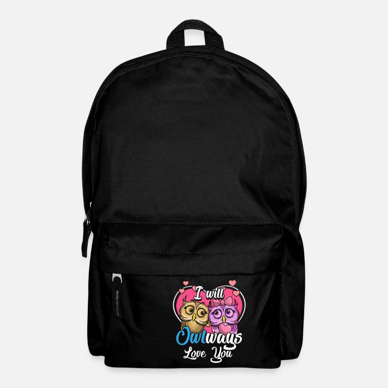 OWL heart I will Owlways always love you gift - Backpack - black