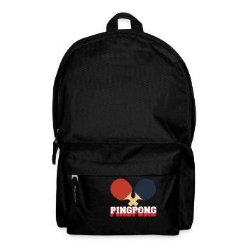 Ping Pong - Tischtennis - Table Tennis - Geschenk - Rucksack - Schwarz - Vorne