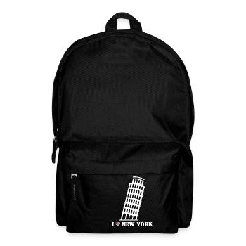 Ich liebe New York Tower von Pisa Pun Prankster Witz - Rucksack - Schwarz - Vorne