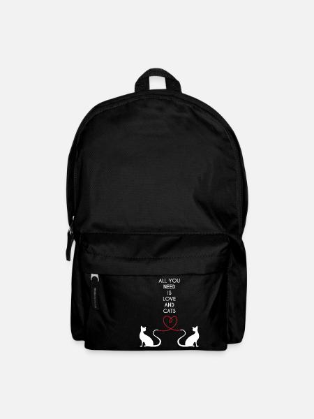 Chat - Amour - Chats - J'aime mon chat - Sac à dos - noir