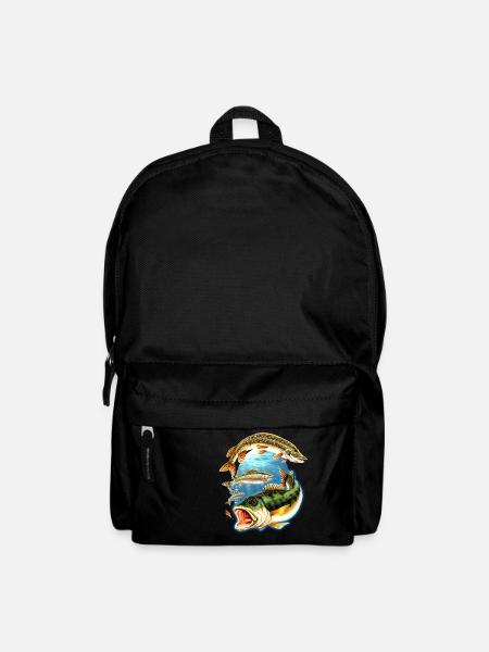 Angel Shirt Fishing 3 Fische getrennt - Rucksack - Schwarz