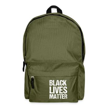 Black Lives Matter - Gift - Shirt - Rucksack - Olivgrün - Vorne