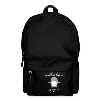 Penguin - Chill out - Lazy - Gift - Relax - Backpack - black - Front