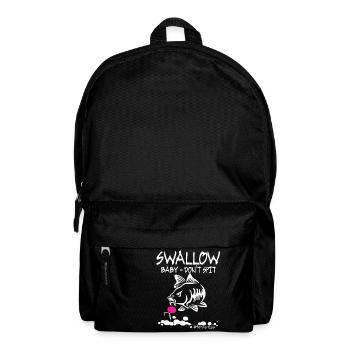 SWALLOW Baby DON'T SPIT - KARPFEN - ANGELN - CARP - Rucksack - Schwarz - Vorne