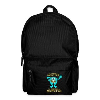 Monster - Gruselig - Zerstören - Geschenk - Rucksack - Schwarz - Vorne