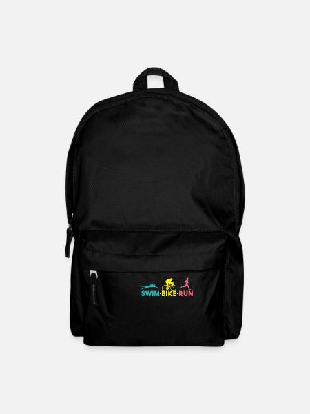 Swim Bike Run Shirt - Geschenk - Rucksack - Schwarz
