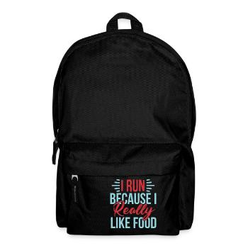 Je cours parce que j'aime vraiment le T-shirt de nourriture - Sac à dos - noir - Devant