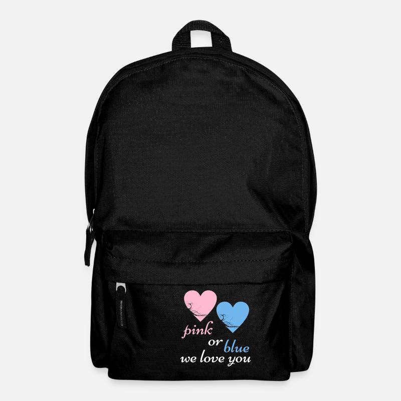 Rose ou bleu nous aimons la grossesse de naissance de bébé - Sac à dos - noir