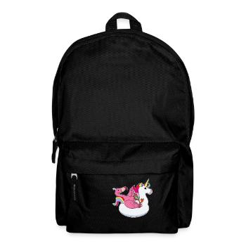 Flamingo auf Einhorn Luftmatraze kawaii Sommer - Rucksack - Schwarz - Vorne