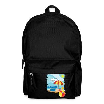 Summer time on the beach with umbrella on vacation - Backpack - black - Front