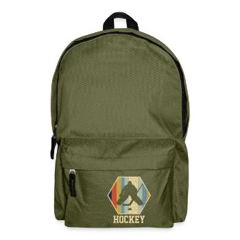 Hockey gardien - cadeau vintage rétro de hockey - Sac à dos - vert olive - Devant