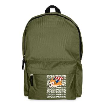 Super Corgi Volant Amérique Usa Amour des chiens - Sac à dos - vert olive - Devant