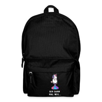 Einhorn bin dan mal weg Geschenk - Rucksack - Schwarz - Vorne