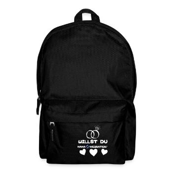 Willst du Mama und mich heiraten - Rucksack - Schwarz - Vorne