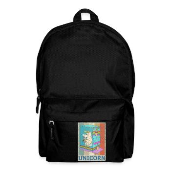 Einhorn Vintage Retro Style Grunge Einhörner - Rucksack - Schwarz - Vorne